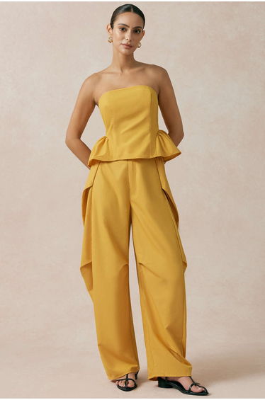 Solid Ruched Smocked Tube Top
