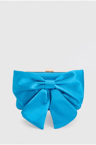 Azalea Satin Bow Detail Clutch Bag
