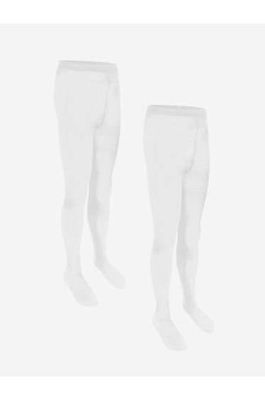 Zeco Girls School Opaque Tights (2 Pack) in White