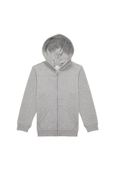 B&C Childrens/Kids Full Zip Hoodie - Sport Grey
