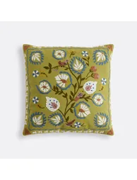 Jolaine Square Cushion Cover in Embroidered Cotton