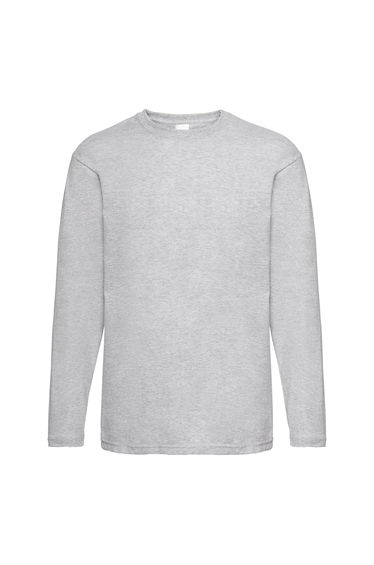 Mens Value Long Sleeve Casual T-Shirt - Grey Marl