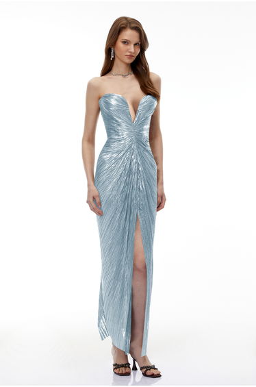 Guillermo Blue Off-Shoulder Maxi Dress