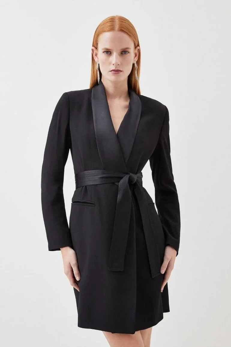 Tyra Banks - Tuxedo Wrap Dress