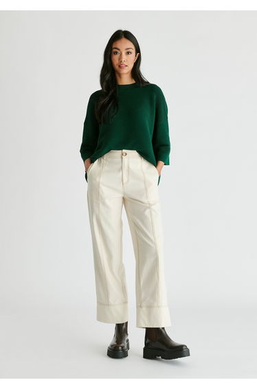 Chino Trousers with Contrast Stitching