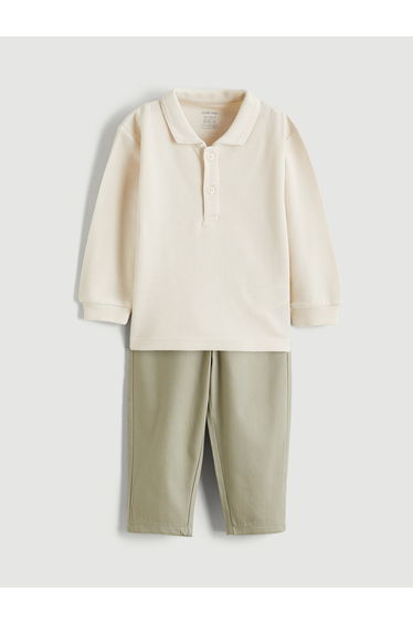 Baby Boy Plain Polo Shirt and Trousers