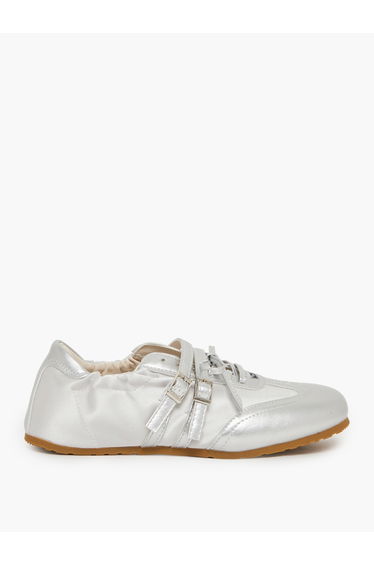 Silver Metallic Buckle Sneakers