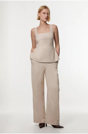 Herringbone Wide Leg Tailored Jumpsuit