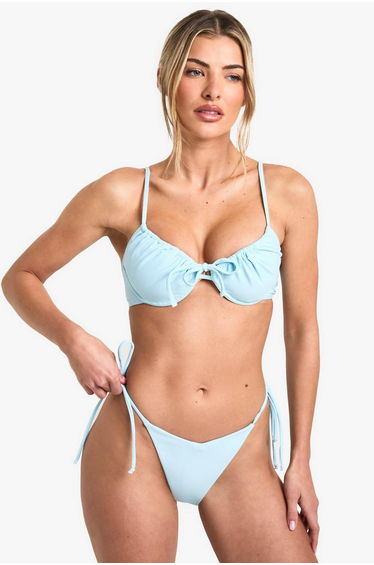 Ruched Bum Tie Side Bikini Bottom