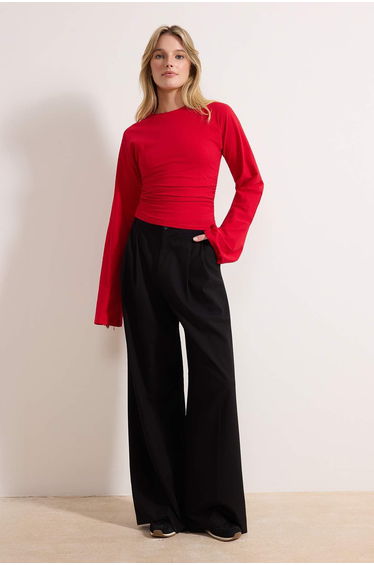 Red Knitted Blouse