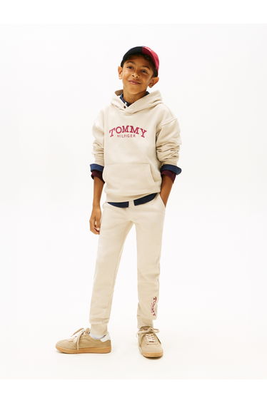 Tommy Hilfiger Boys Monotype Print Joggers in Beige