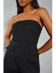Utility Detail Bandeau Wide Leg Jumpsuit - 1