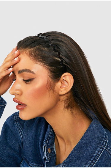 Black Zig Zag Resin Headband - black