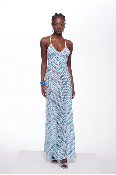 Ignatia Plunge Stripe Maxi Dress