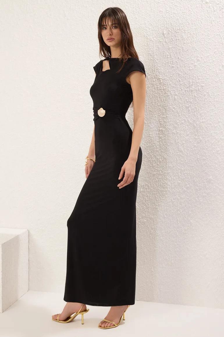 amazon prime graduation dresses Deep V Neck Black Long Prom Dresses with High Slit, V Neck Black Forma –  Eip Collection main image 1
