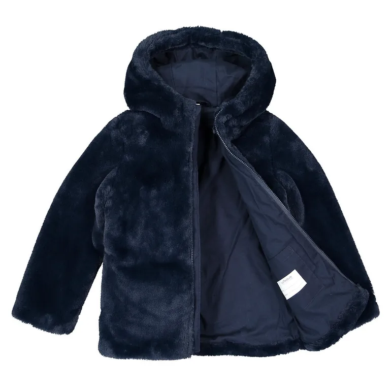 Faux Fur Hooded Coat - 4