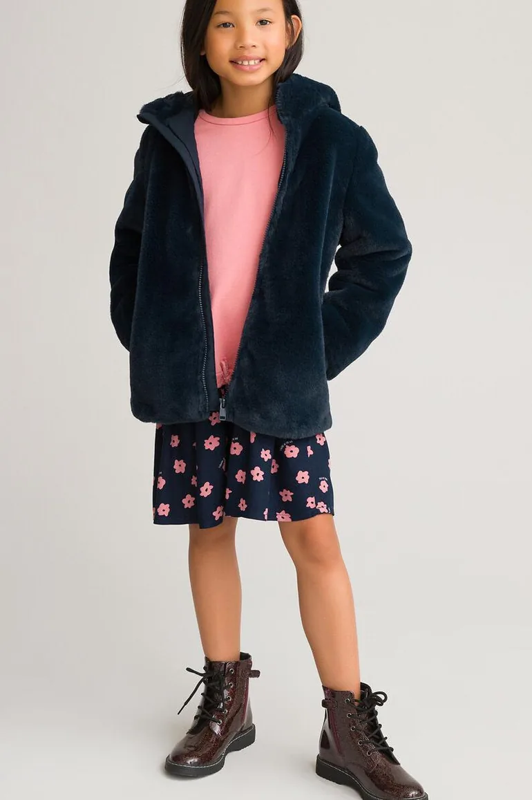 Faux Fur Hooded Coat
