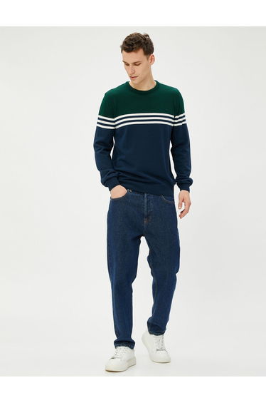 Knitwear Sweater Color Block Crew Neck