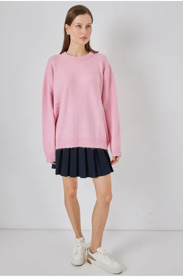 Women's Oversize Knit Sweater - A. Pink