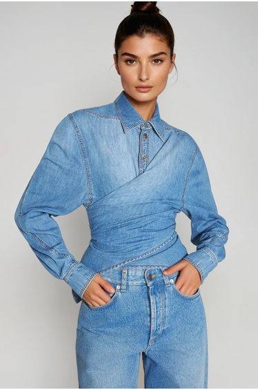 Derdriu Asymmetric Denim Shirt