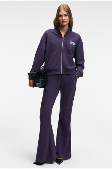 GRIMELANGE CIRELDA Women's Ribbed Double Pocket Purple Sweatpants