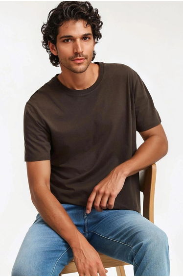 Crew Neck T-Shirt with Short Sleeves