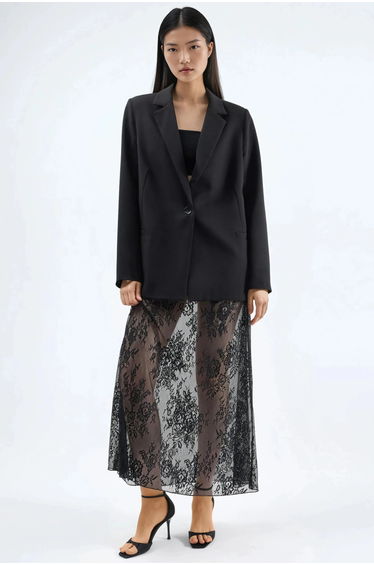 High Waist Lace Maxi Skirt