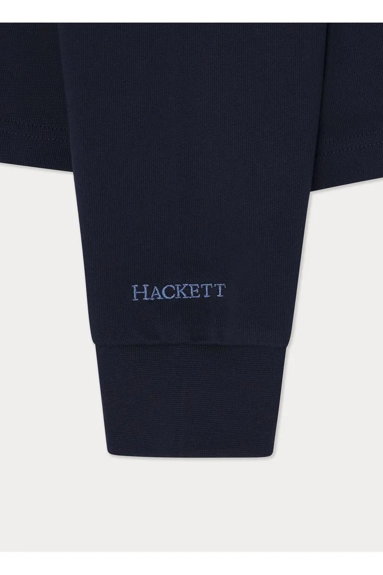 Heritage Crest Logo Rugby Shirt Navy - 3