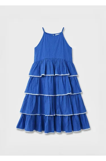 فستان بقماش شاشي بطبقات متدرجة