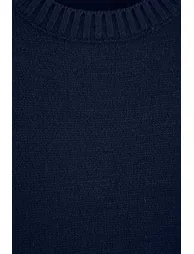Navy Blue Regular/Normal Cut Soft Tuşe Basic Knitwear Sweater - 5