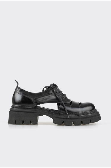 Black Leather Women's Oxford