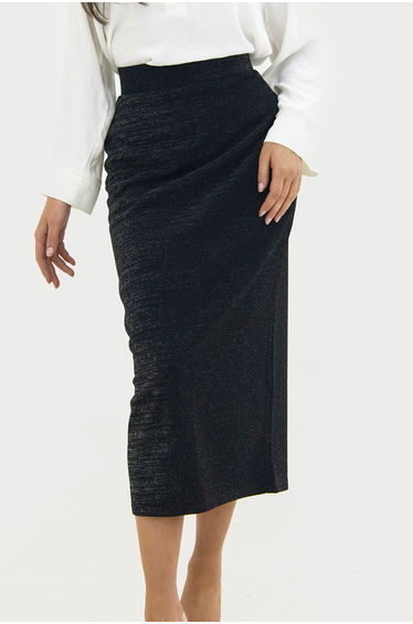 Long Black Pencil Slit Skirt