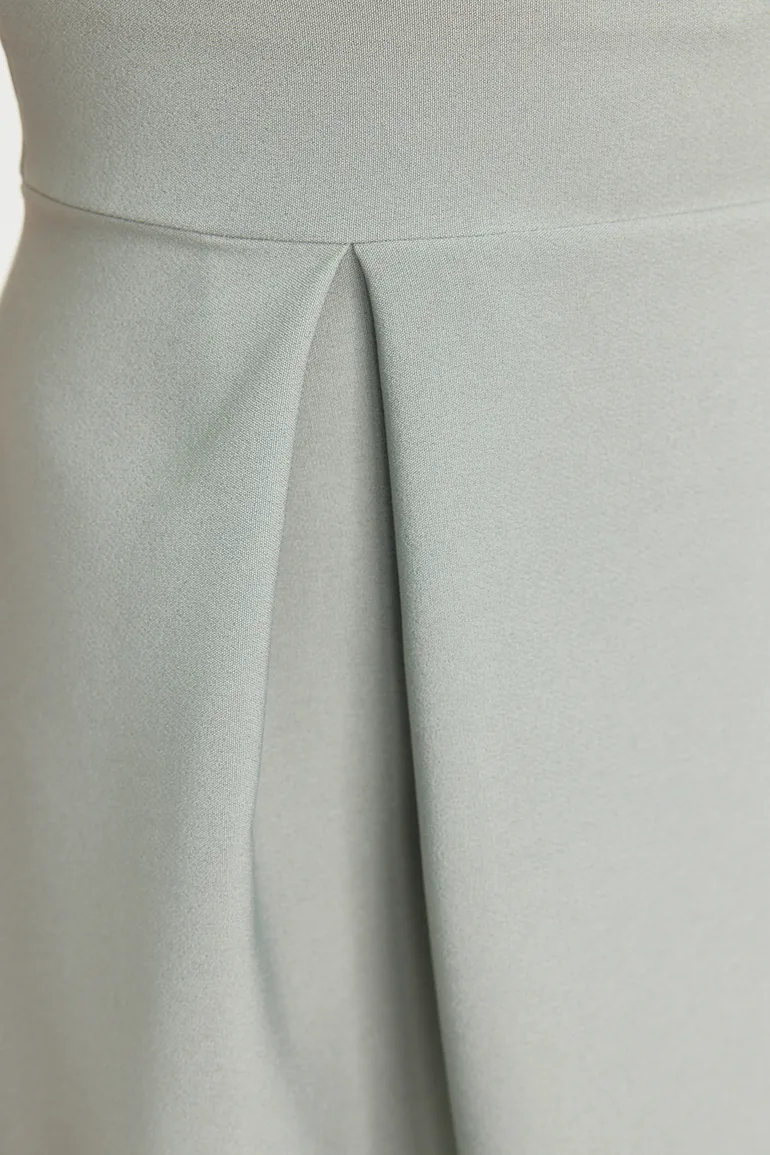 Mint Double Breasted Neck Woven Dress - 4