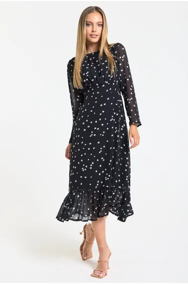 Black Star Print Dress