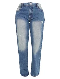 Shape Mid Blue Acid Wash Washed Denim Wide Leg Jeans - 4