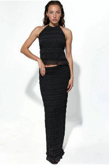 Low Waist Tulle Maxi Skirt
