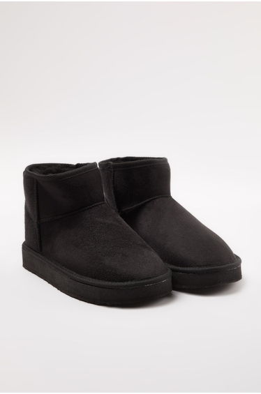 Black Flatform Low Heel Women's Boots