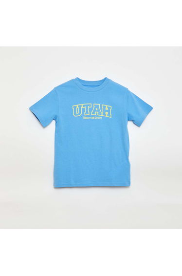 Short-Sleeve Printed T-Shirt BLUE