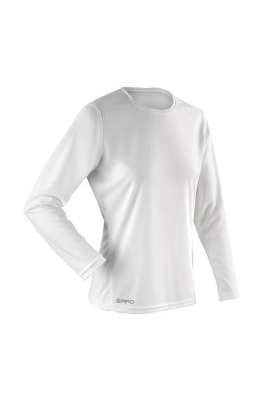 Spiro Womens/Ladies Performance Long-Sleeved T-Shirt - White