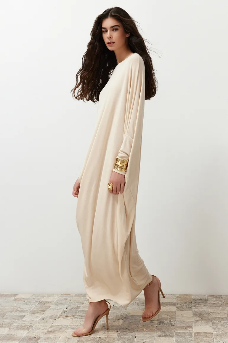 Shop Stone Stylish Knitted Kaftan Dress Online in Kuwait