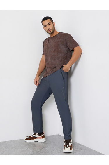 Men Brown Printed Relaxed Training T-Shirt