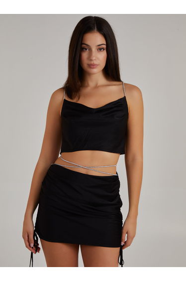 Diamante Strap Cowl Neck top