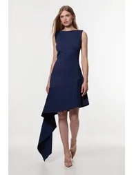 Digital Ophelia Polished Tailored Open Back Hem Detail Mini Dress