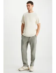 GRIMELANGE HUXLEY Men Regular Fit Straight Leg Normal Waist Drawstring Organic Cotton Side Pocket Khaki Pants - 3