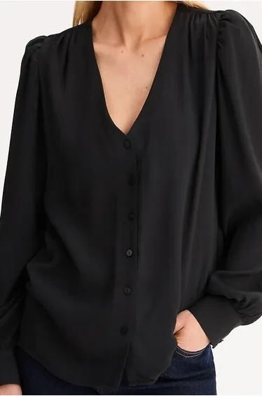 V-Neck Blouse with Long Sleeves