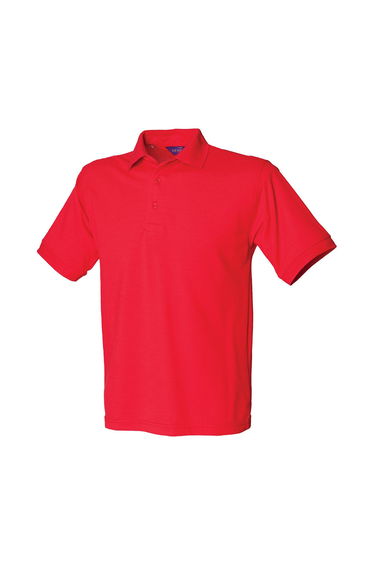 Henbury Mens Polycotton Heavy Polo Shirt - Red