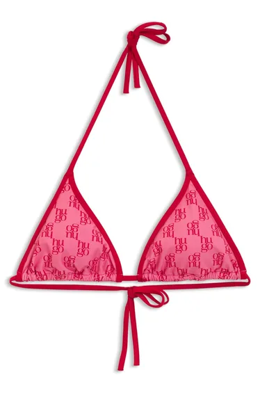 Monogram Triangle Bikini Top Pink