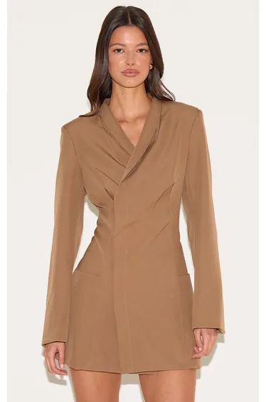 فستان بليزر لون بني