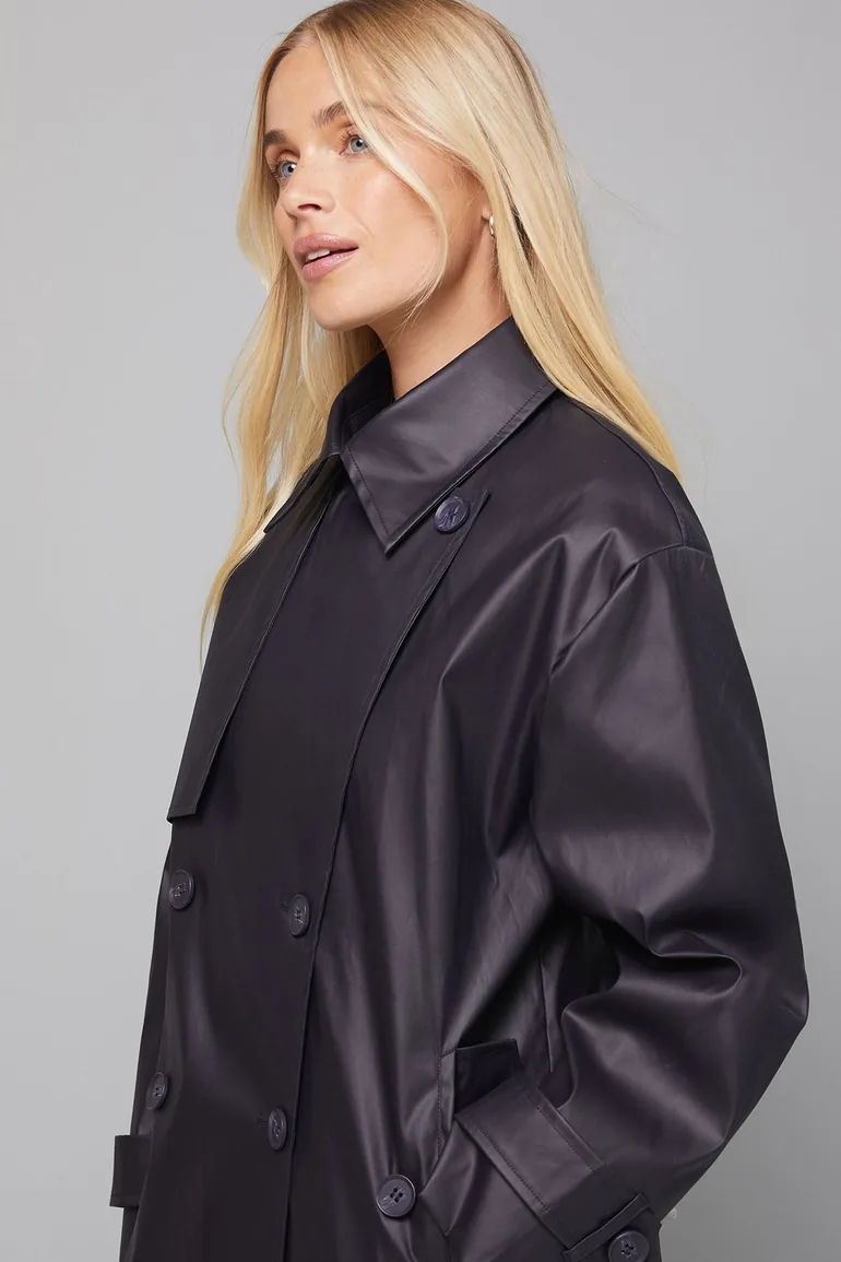 Petite A Line Inverted Box Pleat Back Mac - 3
