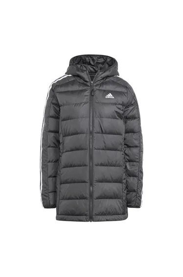 Women's adidas Essentials 3 Stripes Parka Jacket in Black